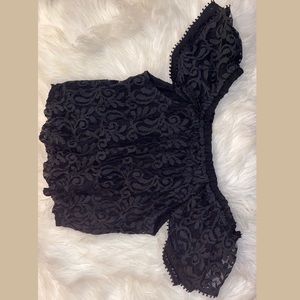 Abercrombie Lace Off the Shoulder Crop Top